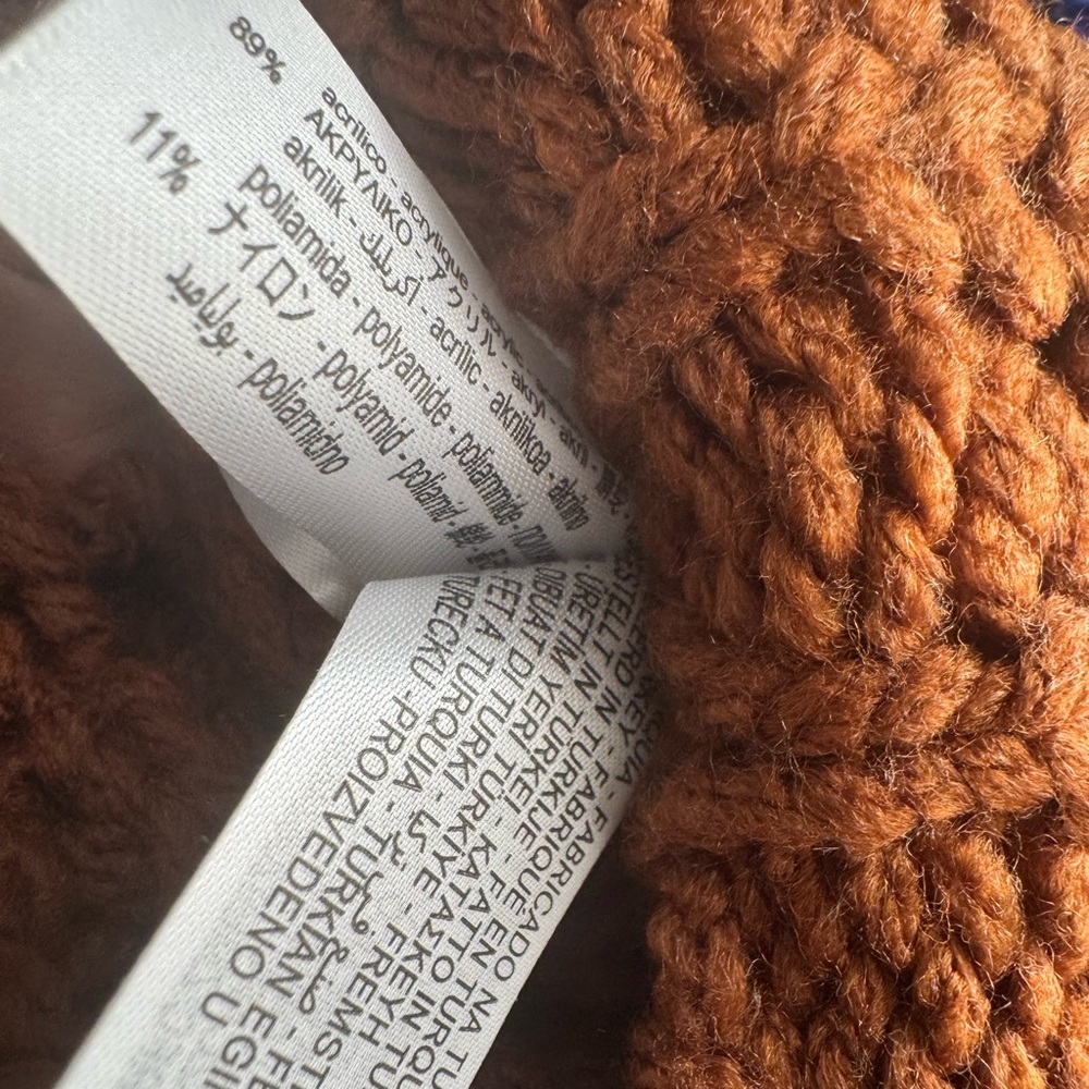 Zara CHUNKY Brown Knit Cardigan - Picture 7 of 8